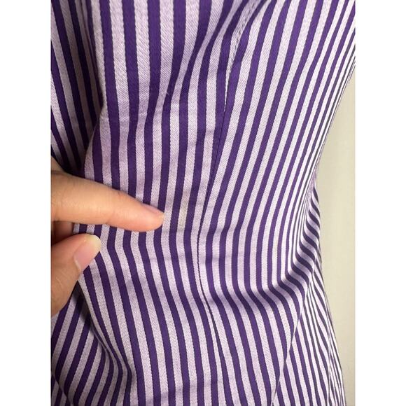 Charles Tyrwhitt Woman Jermyn Street US Size 6 Purple Striped Button Down Shirt - Picture 9 of 13